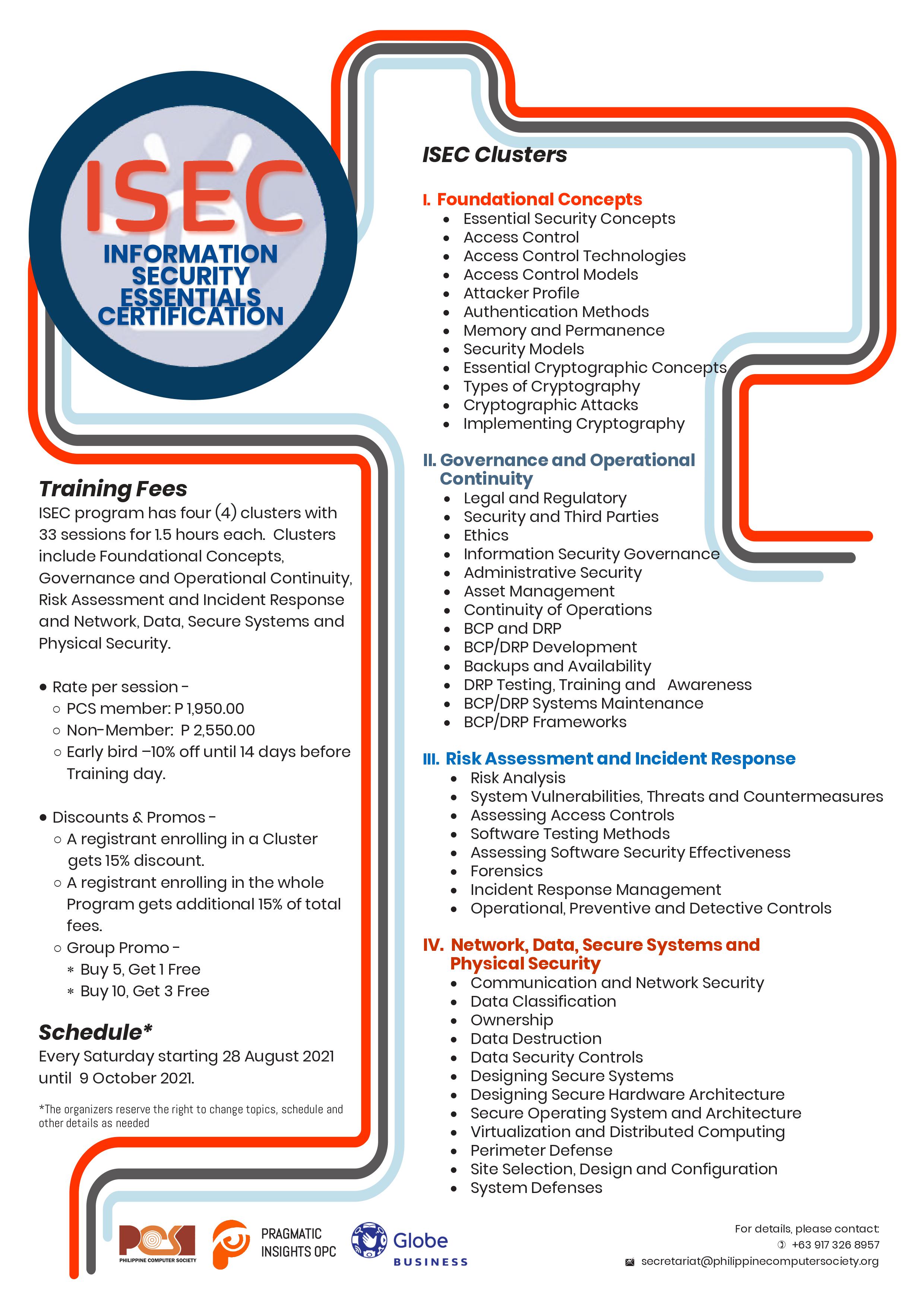 ISEC – Information Security Essentials Certification (Training Fees)