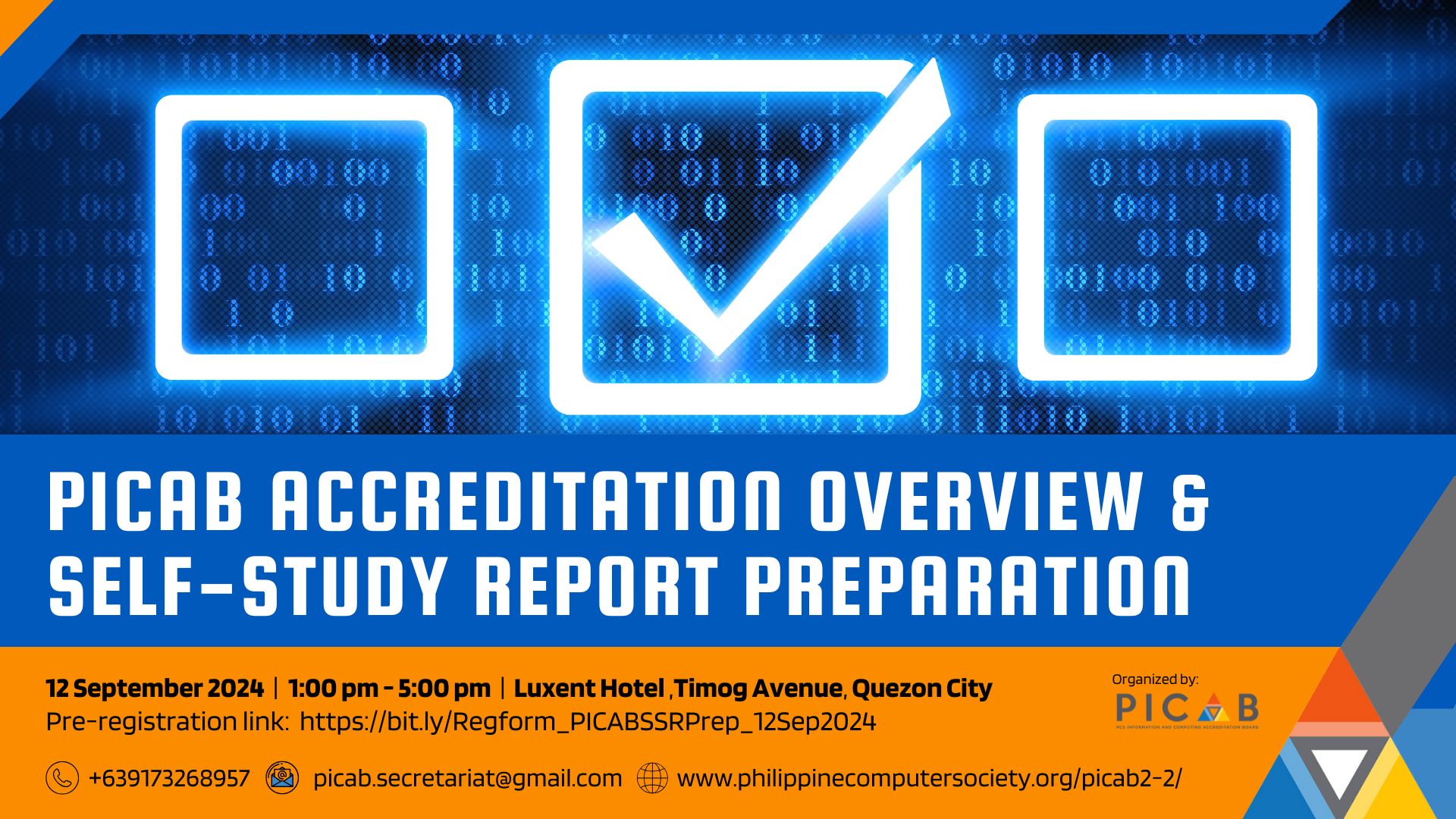 September 12, 2024: PICAB conducted Accreditation Overview and SSR Preparation